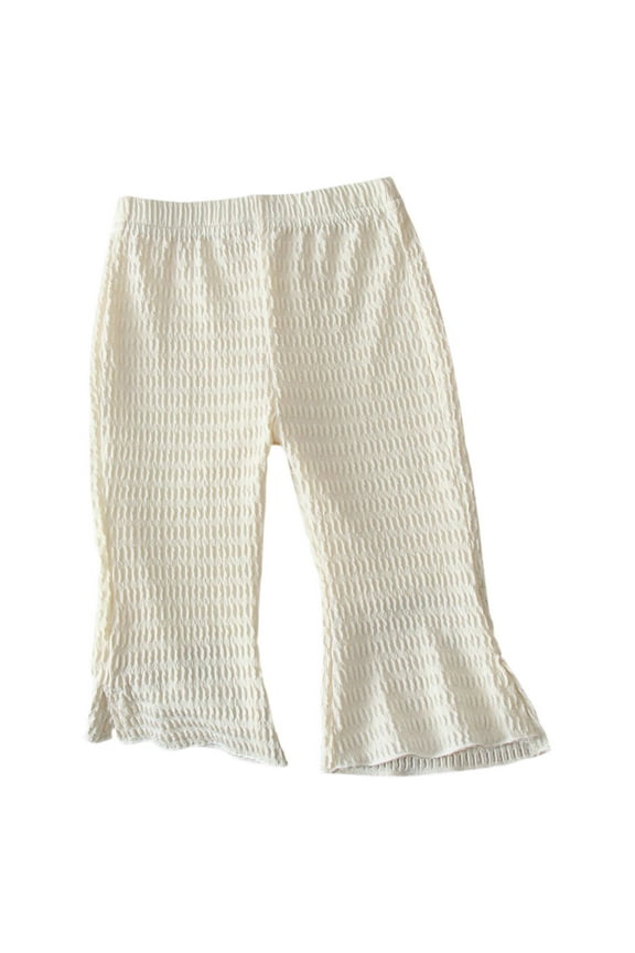 Flare Pants Kids Girls Boys with Pockets High Waist Trousers Baggy Solid Bottoms Casual Clothes