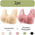 thumbnail image 1 of CLOISE Front Closure Bras for Older Women Plus Size 2 Pack Front Closure No Underwire Bras for Seniors Wireless Full Coverage Push up Front Snap Bra Older Women Lace Everyday Bras Beige M, 1 of 4