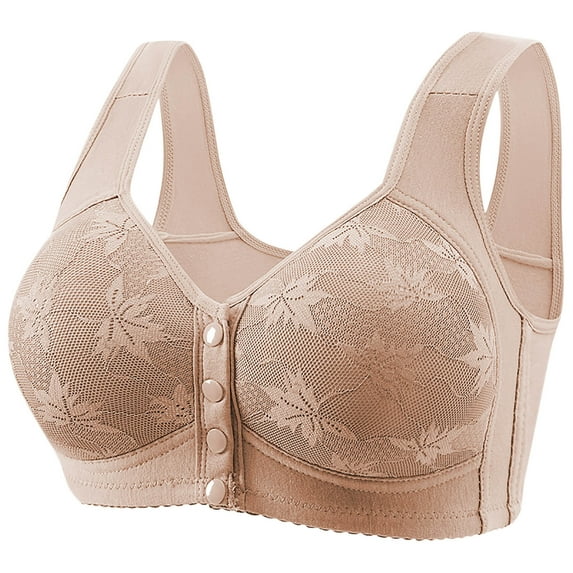 CLOISE Front Closure Bras Plus Size for Older Women No Underwire Full Coverage Everyday Bra with Sagging Breasts S-3XL