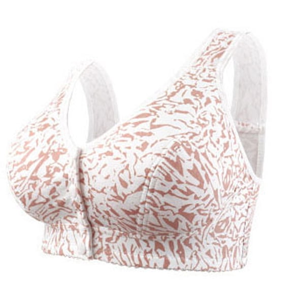 CLOISE Front Closure Bras for Women Plus Size No Underwire Full Coverage Everyday Bra with Sagging Breasts Pink S-3XL