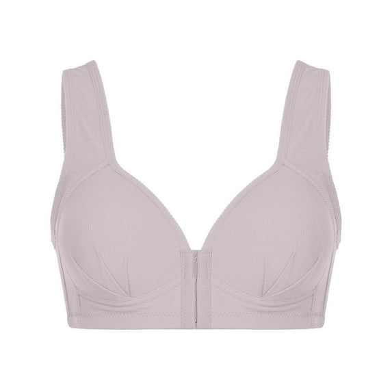 CLOISE Front Closure Sports Bras for Women , Minimizer Bras for Women Full Coverage, Red Bra, Gray