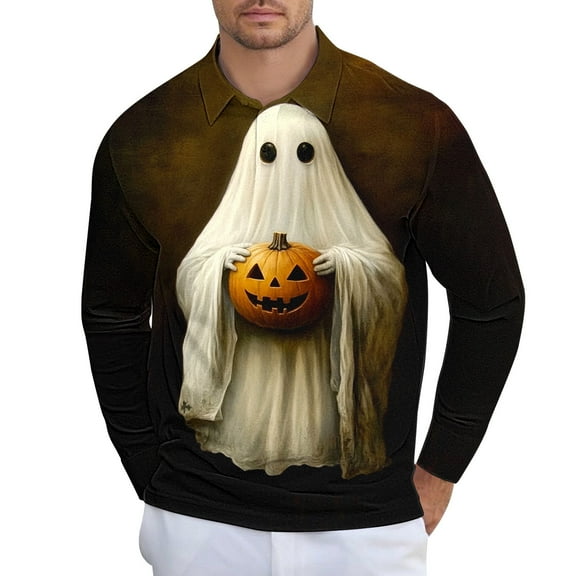 CLOISE Funny Tshirts Shirts for Men Big and Tall Collared Tops Graphic Long Sleeve Pullover Cute Fall Winter Clothes