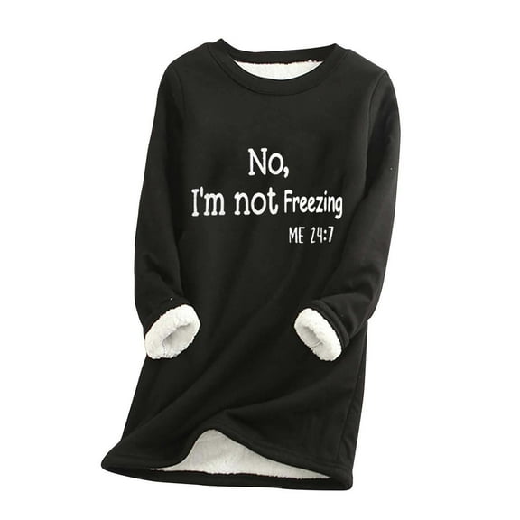 CLOISE Funny Tshirts Shirts for Women Crew Neck Tops Tunic Graphic Long Sleeve Pullover Fleece Cute Vacation Clothes