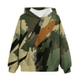 thumbnail image 1 of CLOISE Girls Hoodie Boys Teen Long Sleeve Hooded Sweatshirt Tops with Pocket Camouflage Casual Fashion Fall Winter Clothes Beige 4-14T, 1 of 4