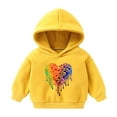 thumbnail image 1 of CLOISE Girls Hoodie Boys Toddler Long Sleeve Hooded Sweatshirt Tops Heart Cotton Outfits Fall Winter Clothes Yellow 1-8T, 1 of 2