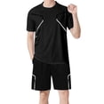 thumbnail image 1 of CLOISE Gym Outfits for Men Set Big and Tall 2 Piece Outfits Lounge Sets Short Sleeve T Shirts Shorts Matching Summer Clothes, 1 of 6