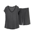 thumbnail image 1 of CLOISE Gym Sets for Women Plus Size 2 Piece Striped Outfits Lounge Sets Sleeveless Tank Tops Shorts Matching Summer Clothes, 1 of 1