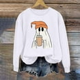 thumbnail image 1 of CLOISE Halloween Sweatshirts Women Fashion Ghost Graphic Oversized Sweatshirts Fall Long Sleeve Crew Neck Hoodies Shirts Loose Tops Festival Party Outfits White S Boo, 1 of 5