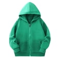thumbnail image 1 of CLOISE Hoodies for Girls Boys Youth Long Sleeve Hooded Zip up Sweatshirt Tops with Pocket Solid Cotton Casual Fashion Fall Winter Clothes Army Green 2-11T, 1 of 5