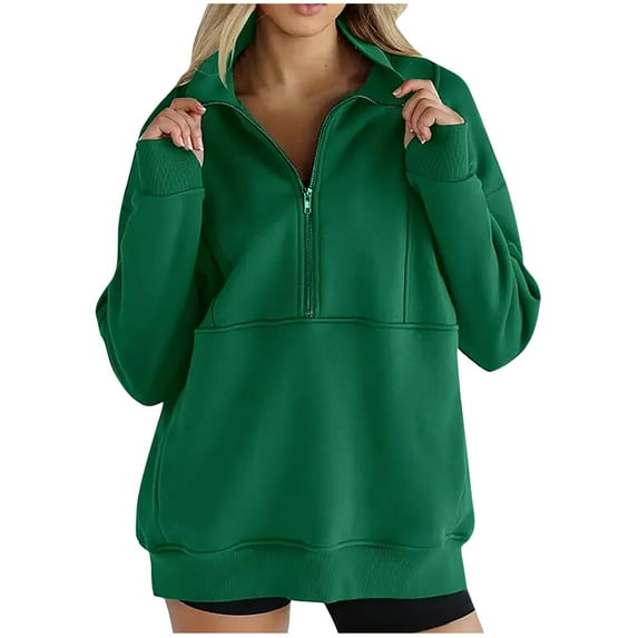CLOISE Hoodies for Women Cute Sleeves Pockets Sweatshirt Tunic Solid Color Long Sleeve Pullover Fleece Clothes
