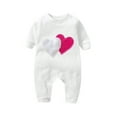 thumbnail image 1 of CLOISE Infant Bodysuit Long Sleeve Cotton Button Long Sleeve Hearts Printed Rompers White 3-18 Months, 1 of 3
