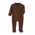 thumbnail image 1 of CLOISE Infant Bodysuit Sleepers Cotton Zipper Long Sleeve Solid Rompers Brown 3-18 Months, 1 of 3