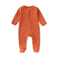 thumbnail image 1 of CLOISE Infant One Piece Outfits Cotton Zipper Long Sleeve Solid Bodysuit Orange 3-18 Months, 1 of 3