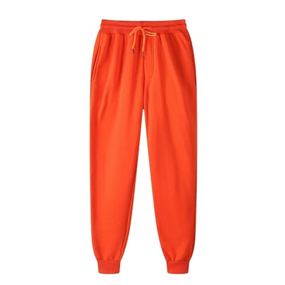 CLOISE Jogger Sweatpants Women Baggy Fleece Joggers Comfort Pull on Tall Elastic Bottom Pants Orange Active Elastic Waist Drawstring Solid Sweatpants with Pockets Fashion Fall Long Pants 2XL