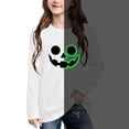 thumbnail image 1 of CLOISE Kids Boys Girls Casual Tops with Long Sleeve Halloween Glow in the Dark Cotton Crew Neck Pullover Pumpkin Shirts Fall Slim Tunic Clothes for Daily Wear White 4T, 1 of 8