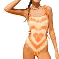 thumbnail image 1 of CLOISE Kids Girls Swimsuits One Piece Bathing Suit Full Coverage Bathing Suit Gradient Swimwear Ruffle Cut Out Vacation Beachwear, 1 of 8