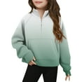 thumbnail image 1 of CLOISE Kids Sweatshirt Toddler Boys Long Sleeve Collared Zip up Tops Gradient with Thumb Hole Outfits Fall Winter Clothes Green 5T, 1 of 5