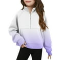 thumbnail image 1 of CLOISE Kids Sweatshirt Youth Boys Purple Long Sleeve Collared Zip up Tops Gradient with Thumb Hole Outfits Fall Winter Clothes 7T, 1 of 5