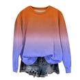 thumbnail image 1 of CLOISE Kids Sweatshirts for Girls Boys Toddler Long Sleeve Crew Neck Tops Gradient Outfits Fall Winter Clothes Orange 5T, 1 of 6