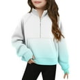 thumbnail image 1 of CLOISE Kids Sweatshirts for Girls Boys Youth Long Sleeve Collared Zip up Tops Gradient with Thumb Hole Outfits Fall Winter Clothes Mint Green 9T, 1 of 5