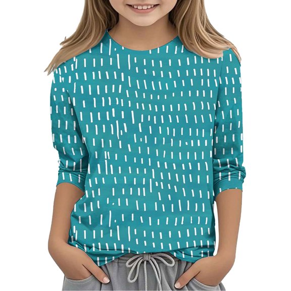 CLOISE Kids White T Shirt 3/4 Sleeve Boys Girls Toddler Crew Neck Tops Print Casual Fashion Fall Winter Clothes Mint Green 3-12T