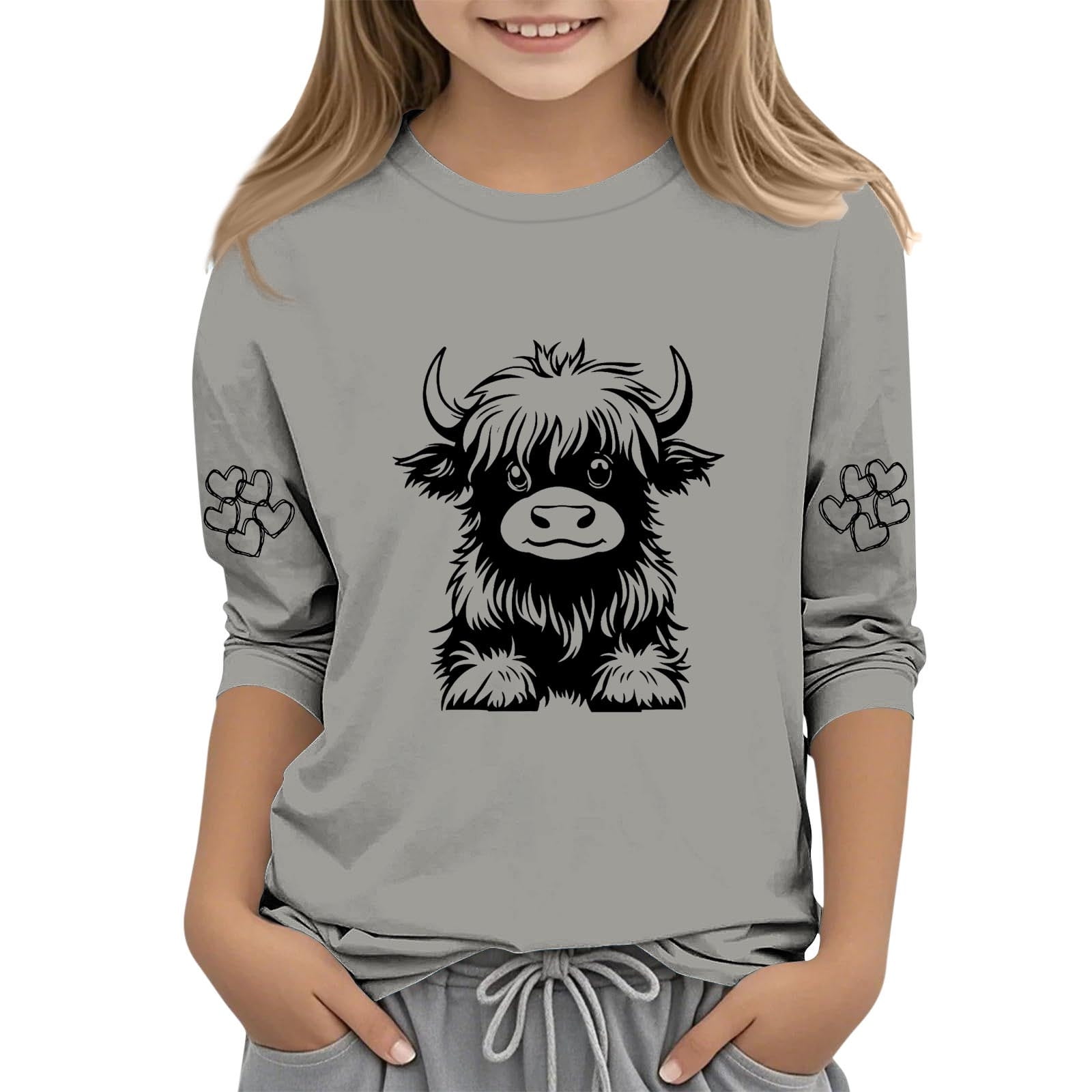CLOISE Kids White T Shirt Boy Girls Toddler Gray 3/4 Sleeve Crew Neck ...
