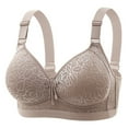 thumbnail image 1 of CLOISE Lace Bras for Women Push up Plus Size No Underwire Padded No Zipper Lace Lounge Bras Khaki S-3XL, 1 of 7