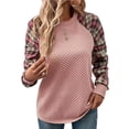 thumbnail image 1 of CLOISE Ladies Sweatshirts Long Sleeve Pockets Plus Size Lightweight Crew Neck Tops Color Block Pullover Casual Clothes, 1 of 8
