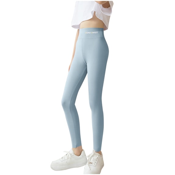 CLOISE Leggings for Boys Girls Full Length Tights Stretchy Skinny Workout Pants Solid Seamless High Waist Yoga Bottoms