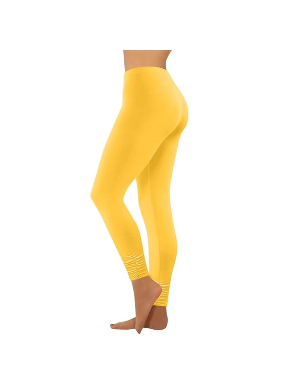 Leggings for Women Plus Size Tights Stretchy Skinny Yoga Pants Solid Butt Lifting Seamless High Waist Workout Bottoms