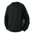 thumbnail image 1 of CLOISE Lightweight Long Sleeve Tops for Men Big and Tall Crew Neck Shirt Solid Color Pullover Fall Winter Clothes Black, 1 of 8