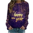 thumbnail image 1 of CLOISE Lightweight Sweatshirts for Women Happy New Year Crew Neck Tops Graphic Long Sleeve Pullover Fleece Cute Clothes, 1 of 4