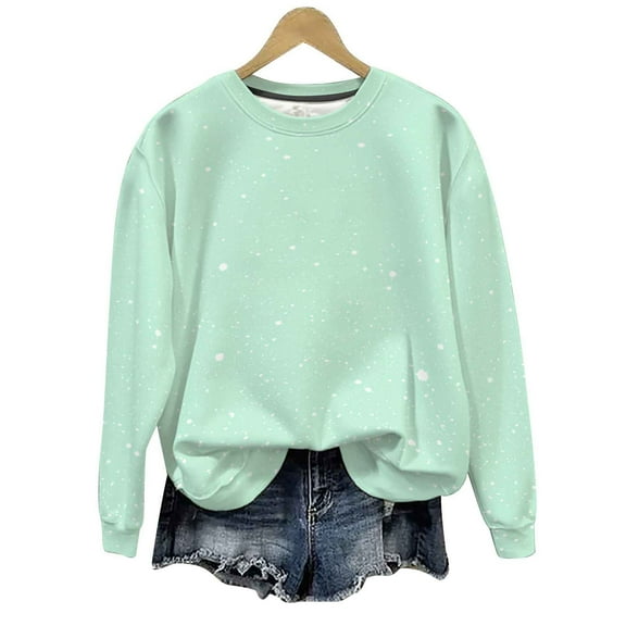 CLOISE Lightweight Sweatshirts for Women Plus Size Crew Neck Tops Solid Color Long Sleeve Pullover Casual Fall Outfits