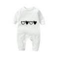 thumbnail image 1 of CLOISE Long Sleeve Bodysuit Boy Cotton Button Long Sleeve Hearts Printed Rompers White 3-18 Months, 1 of 3