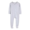 thumbnail image 1 of CLOISE Long Sleeve Bodysuit Toddler Cotton Zipper Long Sleeve Solid Rompers Gray 18 Months, 1 of 2