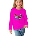 thumbnail image 1 of CLOISE Long Sleeve Kids Shirts Girls Boys Youth Crew Neck Tops Butterfly Outfits Fall Winter Clothes Hot Pink 7T, 1 of 5