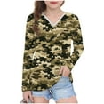 thumbnail image 1 of CLOISE Long Sleeve Shirt Boys Girls Kids V Neck Tops Camouflage Pullover Casual Vacation Clothes Army Green 11T, 1 of 8