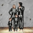 thumbnail image 1 of CLOISE Matching Family Pajamas Halloween Skeleton Onesie Pjs Men Hooded Zip up Sleepwear Comfort Long Sleeve Loungewear Funny Halloween Outfits Fall Black 2XL, 1 of 5