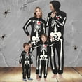 thumbnail image 1 of CLOISE Matching Family Pajamas Halloween Skeleton Onesie Pjs Women Hooded Zip up Sleepwear Comfort Long Sleeve Loungewear Funny Halloween Outfits Fall Black XL, 1 of 4