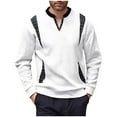 thumbnail image 1 of CLOISE Men's Sweatshirts without Hoods Big and Tall Lightweight V Neck Tops Solid Color Long Sleeve Pullover Clothes, 1 of 8
