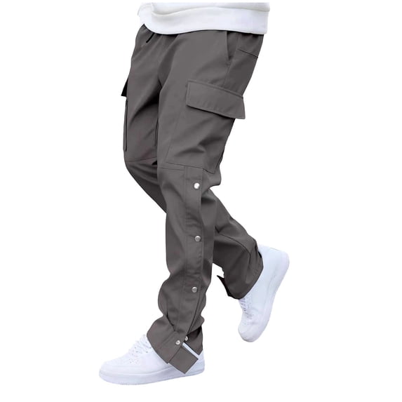 CLOISE Mens Baggy Cargo Pants Y2k Big and Tall Trousers Drawstring Solid Bottoms Casual Clothes with Pockets