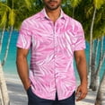 thumbnail image 1 of CLOISE Mens Button down Shirts and Blouses Short Sleeve Tops with Pockets Collared Casual Pullover Print Oversized Summer T Shirts Hot Pink, 1 of 6
