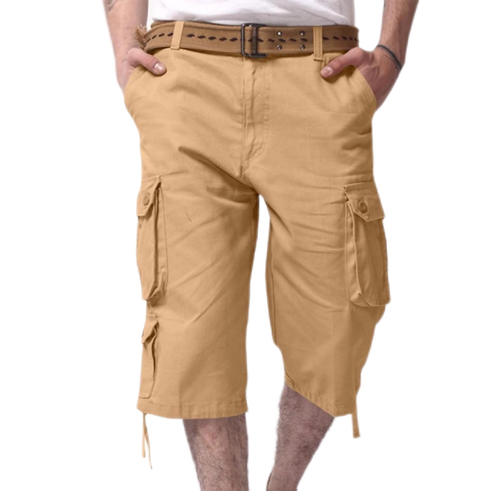 Work Clothes Large CLOISE Mens Cargo Work Pants Big and Tall High Waist Capri Trousers ...