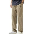 thumbnail image 1 of CLOISE Mens Cargo Work Pants Big and Tall High Waist Trousers Drawstring Baggy Solid Bottoms Casual Clothes with Pockets, 1 of 8
