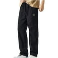 thumbnail image 1 of CLOISE Mens Cargo Work Pants Big and Tall High Waist Trousers Drawstring Baggy Solid Bottoms Casual Clothes with Pockets, 1 of 6
