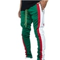 thumbnail image 1 of CLOISE Mens Sweatpants with Pockets Big and Tall Elastic Bottom Green Sports Jogger Pants Slim Drawstring Elastic Waist Y2K Trousers Comfy Heavyweight Striped Sweatpants Winter Sweatpants XL, 1 of 6