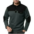 thumbnail image 1 of CLOISE Mens Sweatshirt Hoodie Pullover Pockets Big and Tall High Neck Tops Button Solid Long Sleeve Pullover Clothes, 1 of 3