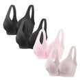 thumbnail image 1 of CLOISE Nursing Bras 4 Pack Front Closure No Underwire Push up Bras Wireless Front Close Sports Bras Soft Lace Sleeping Everyday Bras Pink XL, 1 of 7