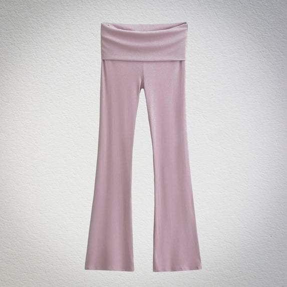 CLOISE Palazzo Pants for Women Casual Petite Wide Leg Pants High Waisted Stretchy Wide Leg Pants Elastic Waist Comfy Palazzo Pants Pull On Lightweight Straight Leg Pants Pink