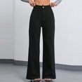 thumbnail image 1 of CLOISE Pants for Women Jeans Mid Rise Wide Leg Jeans Baggy Straight Leg Palazzo Jeans Loose Comfy Pull On Jean Pants Solid Trendy Loose Jean Trousers Black, 1 of 6